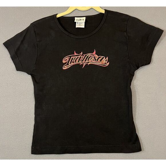 Vintage ODM Latina Glitter Shirt Traviesa Tight Crop In Size Large Naughty Fun - Picture 2 of 9